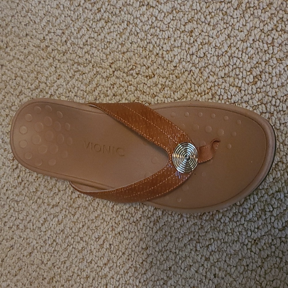 Vionic Pilar Flip Flops-  Brown